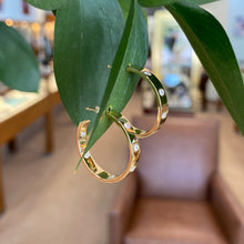 Load image into Gallery viewer, Bold Gold & Diamond Loved Hoops
