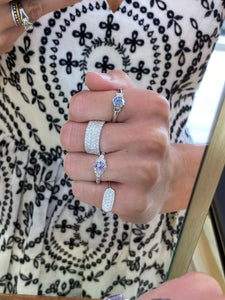 Lavender Sapphire and Round Diamond Ring