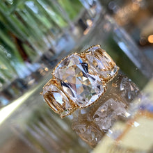 Load image into Gallery viewer, Rock Crystal & 18K Yellow Gold 3 Stone Ring π€
