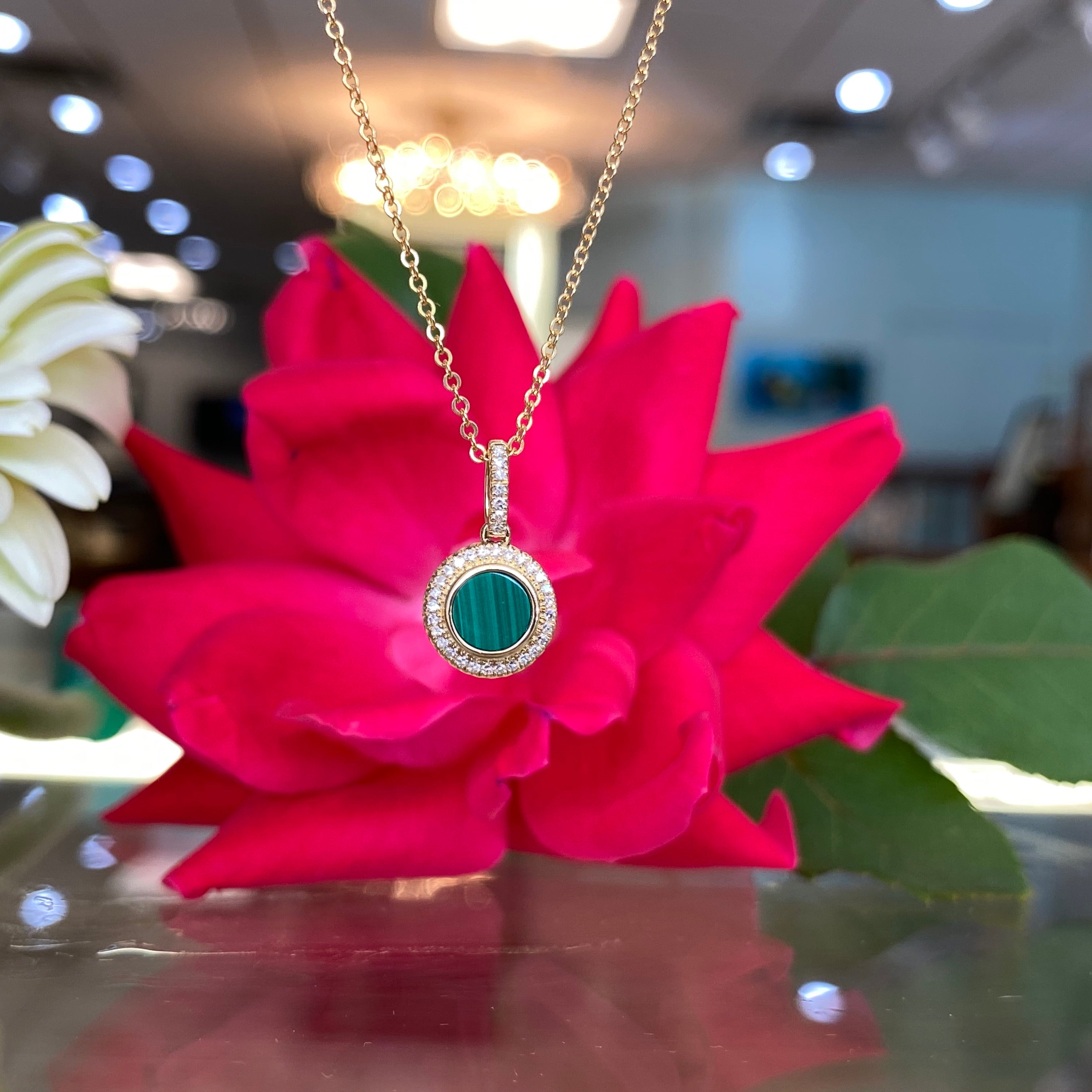 Malachite & Diamond Necklace