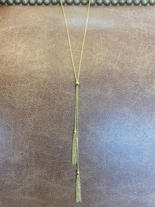 Gutsy Gold Adjustable Tassel Necklace