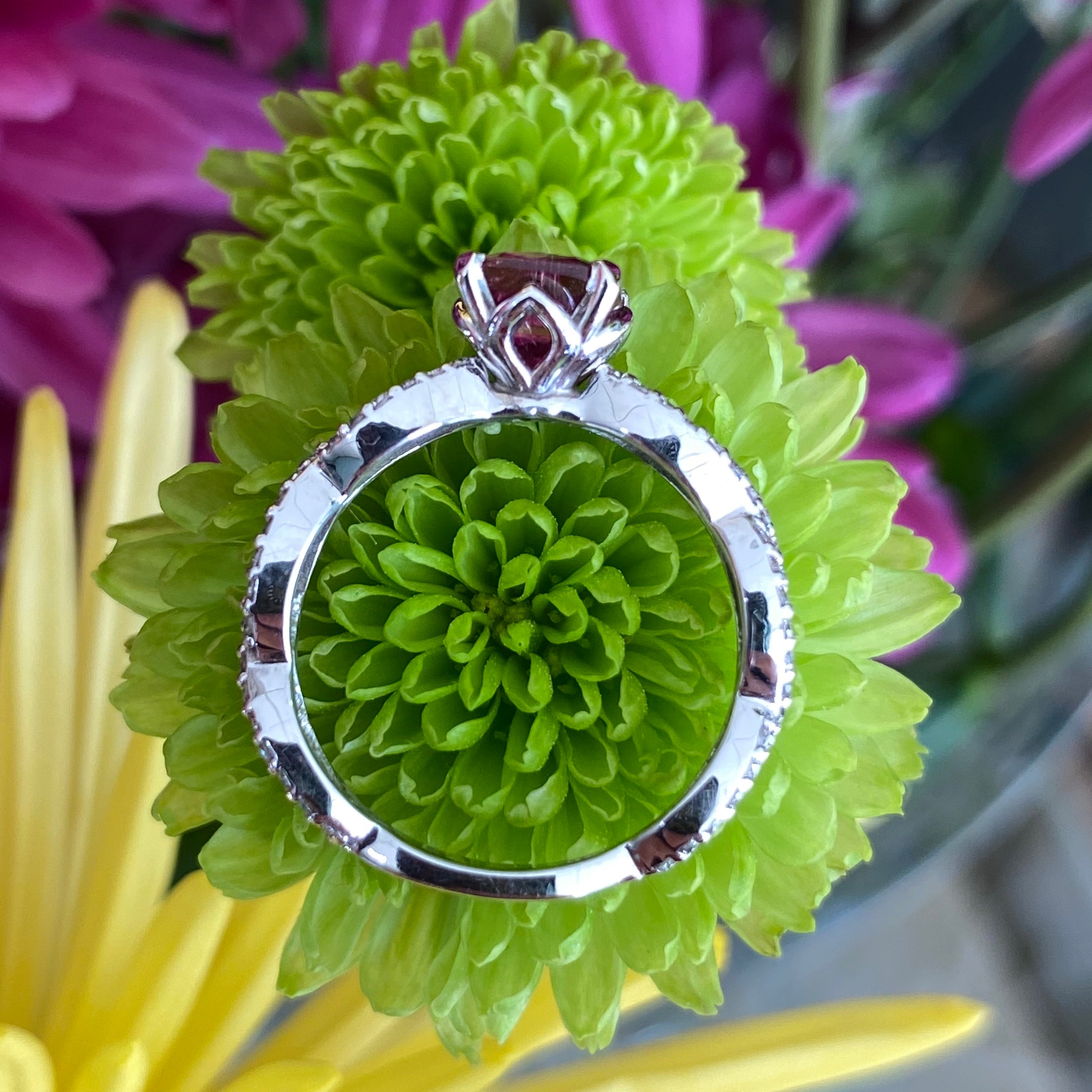 Pink Tourmaline & Diamond Infinity Twist Ring