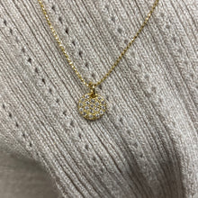 Load image into Gallery viewer, Petite diamond pavé necklace with diamond cut bead chain in yellow gold