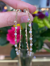 Load image into Gallery viewer, Fun Diamond Dangle Hoops