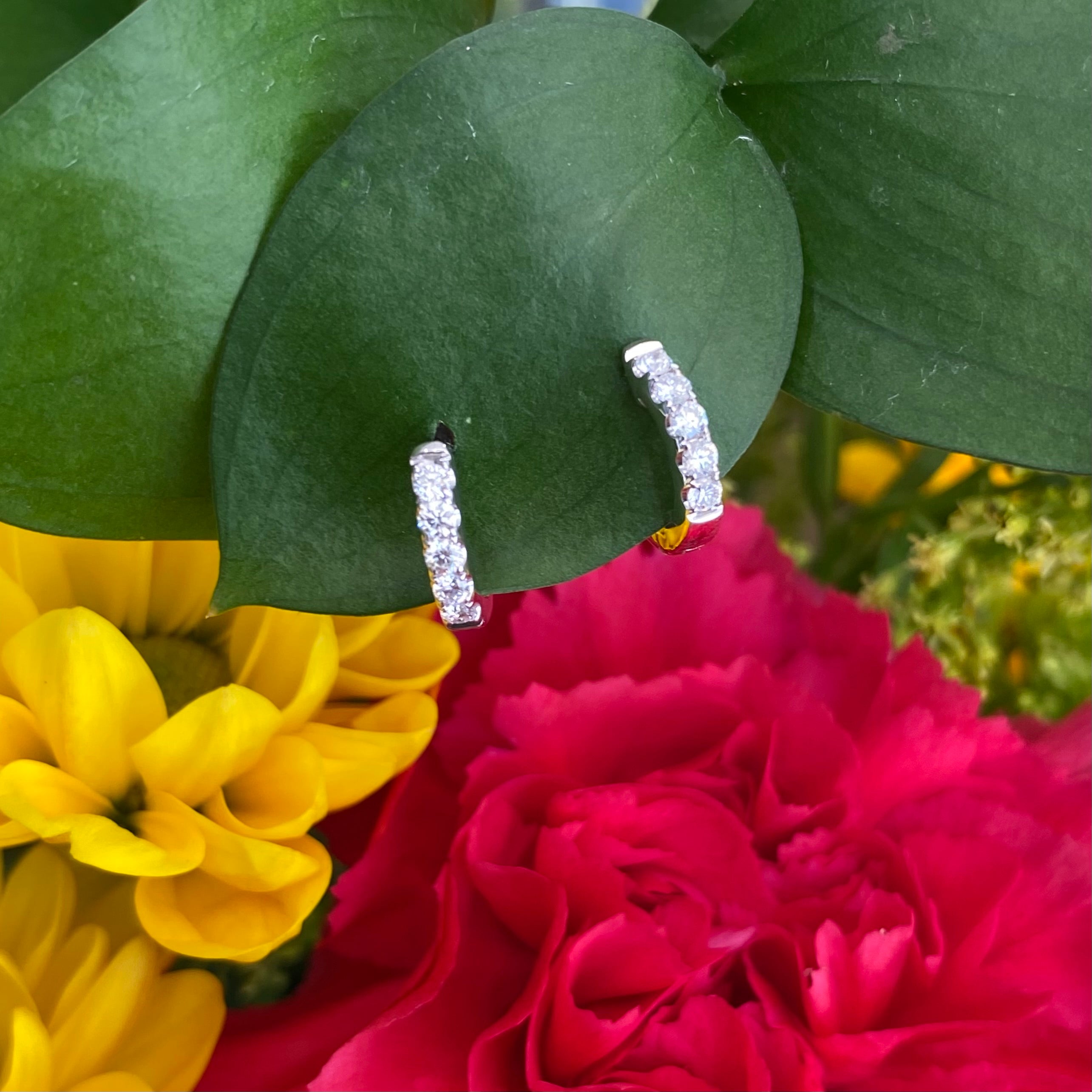 Small Diamond Huggie Hoop Earrings