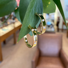 Load image into Gallery viewer, Bold Gold & Diamond Loved Hoops