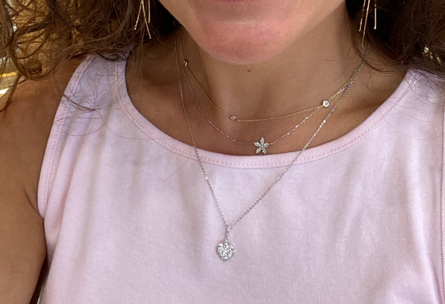 Clover Diamond Pendant Necklace