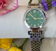 Load image into Gallery viewer, Green Mother of Pearl Gold & Silver Two Toned Watch