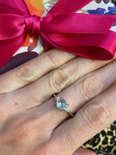 Load image into Gallery viewer, Round Moonstone & Diamond Three Stone Ring