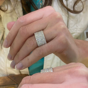 Pavé Diamond 18K Wide Band Ring