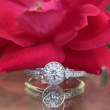 Load image into Gallery viewer, Petite Halo Diamond Engagement Ring
