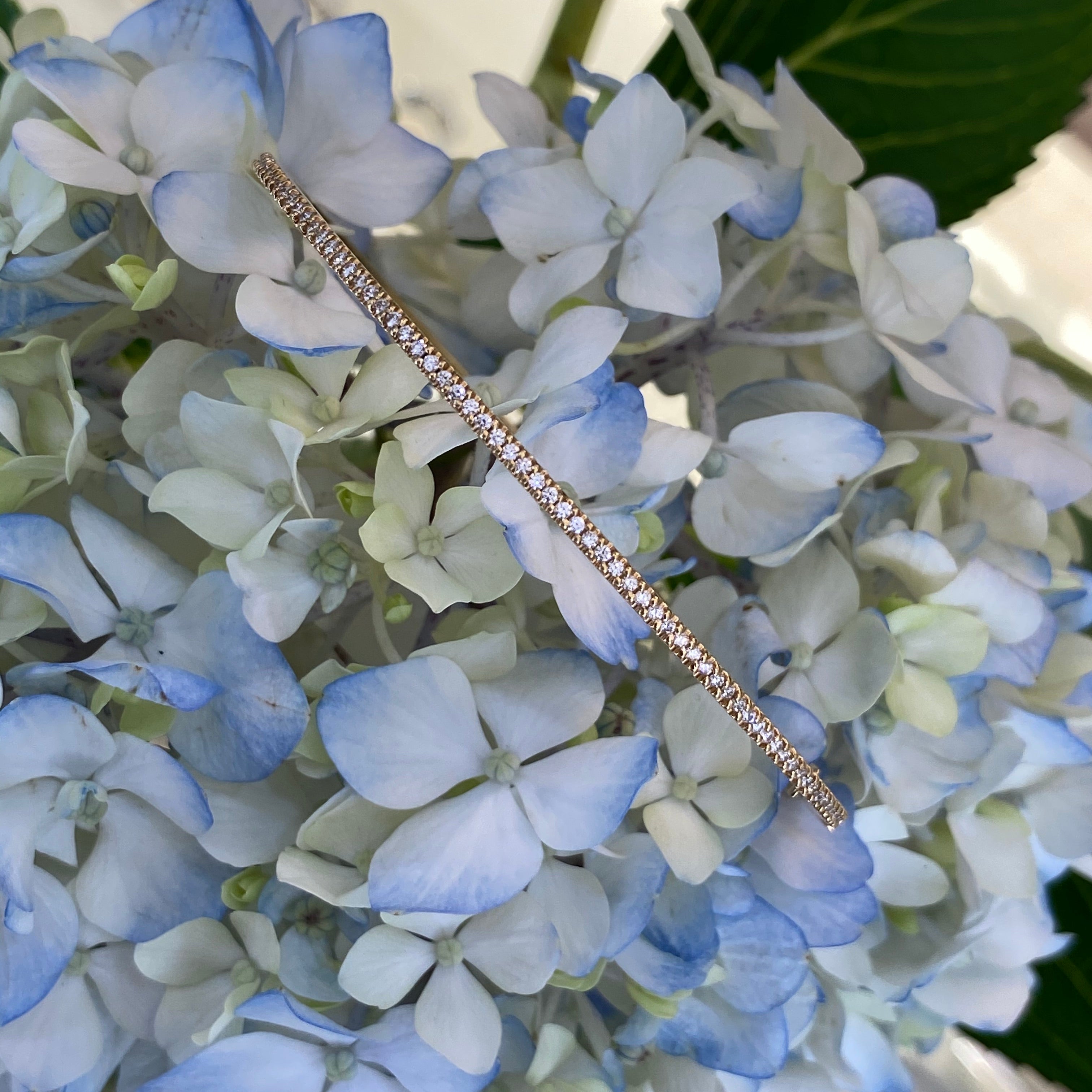 Oval Hinged Diamond Eternity Bangle Bracelet