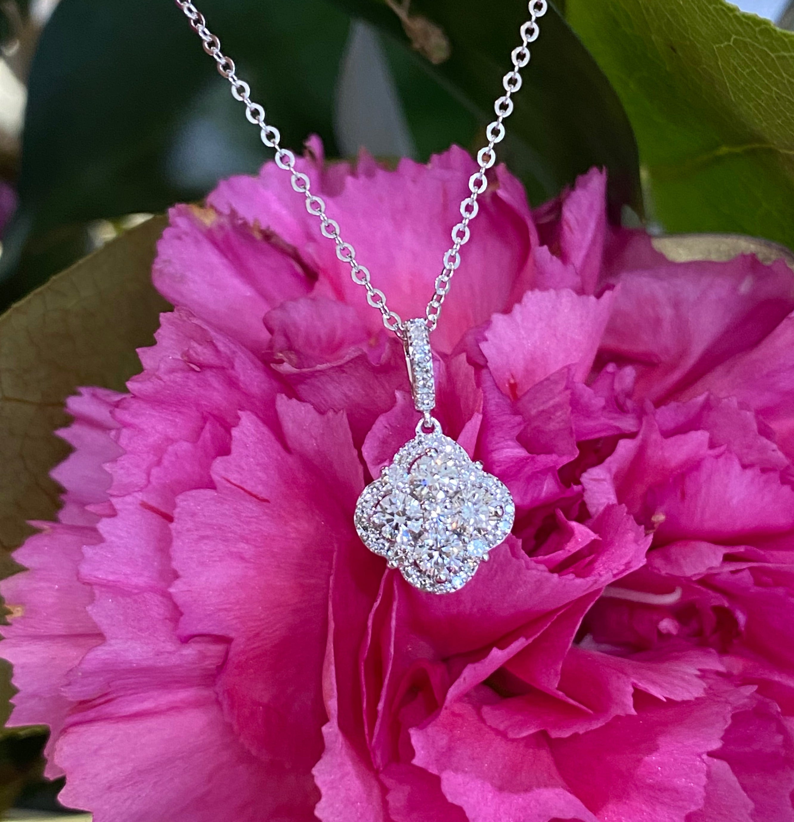 Clover Diamond Pendant Necklace