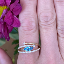 Load image into Gallery viewer, Stacked Blue Topaz And Diamond Ring
