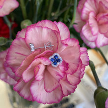Load image into Gallery viewer, Clover Sapphire and Diamond Stud Earrings