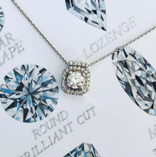 Load image into Gallery viewer, Diamond Square Halo Necklace