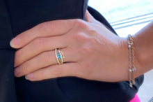Load image into Gallery viewer, Stacked Blue Topaz And Diamond Ring