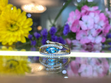 Load image into Gallery viewer, Stacked Blue Topaz And Diamond Ring