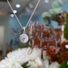 Load image into Gallery viewer, Diamond Halo Pendant Necklace