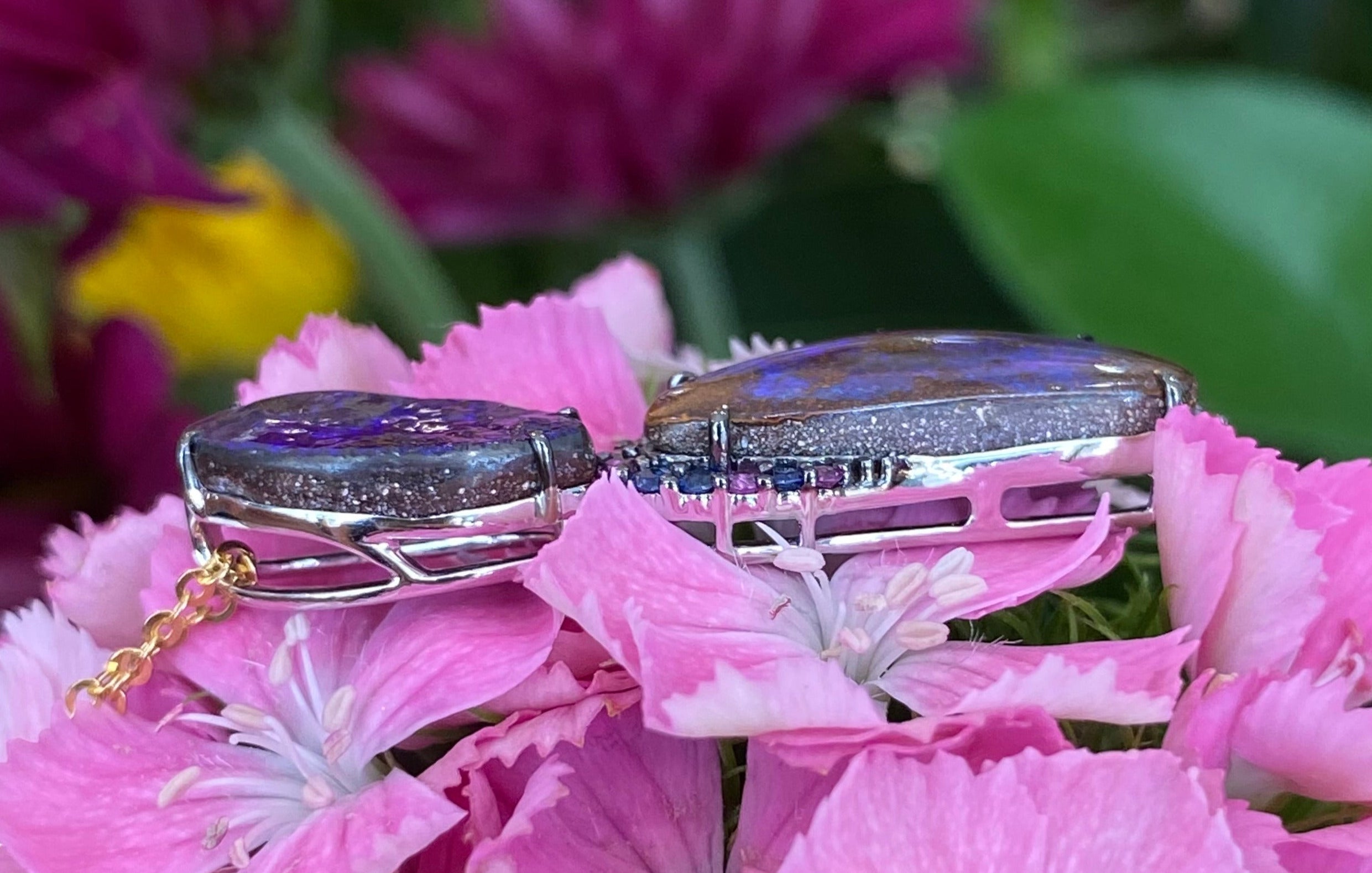 Opal Sapphire & Diamond Necklace