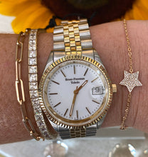Load image into Gallery viewer, White Dial Two Toned Gold & Silver Watch