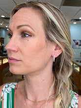 Load image into Gallery viewer, White Gold Diamond Medium Huggie Hoops