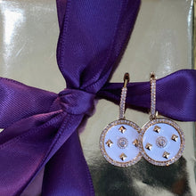 Load image into Gallery viewer, Diamond & Gold Enameled Earrings