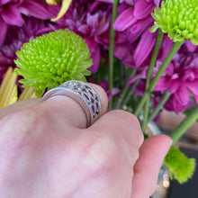 Load image into Gallery viewer, Ruby & Diamond Wide Pavé Set Band