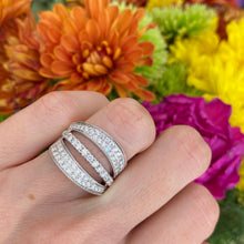 Load image into Gallery viewer, Diamond Cutout Swirl White Gold Ring