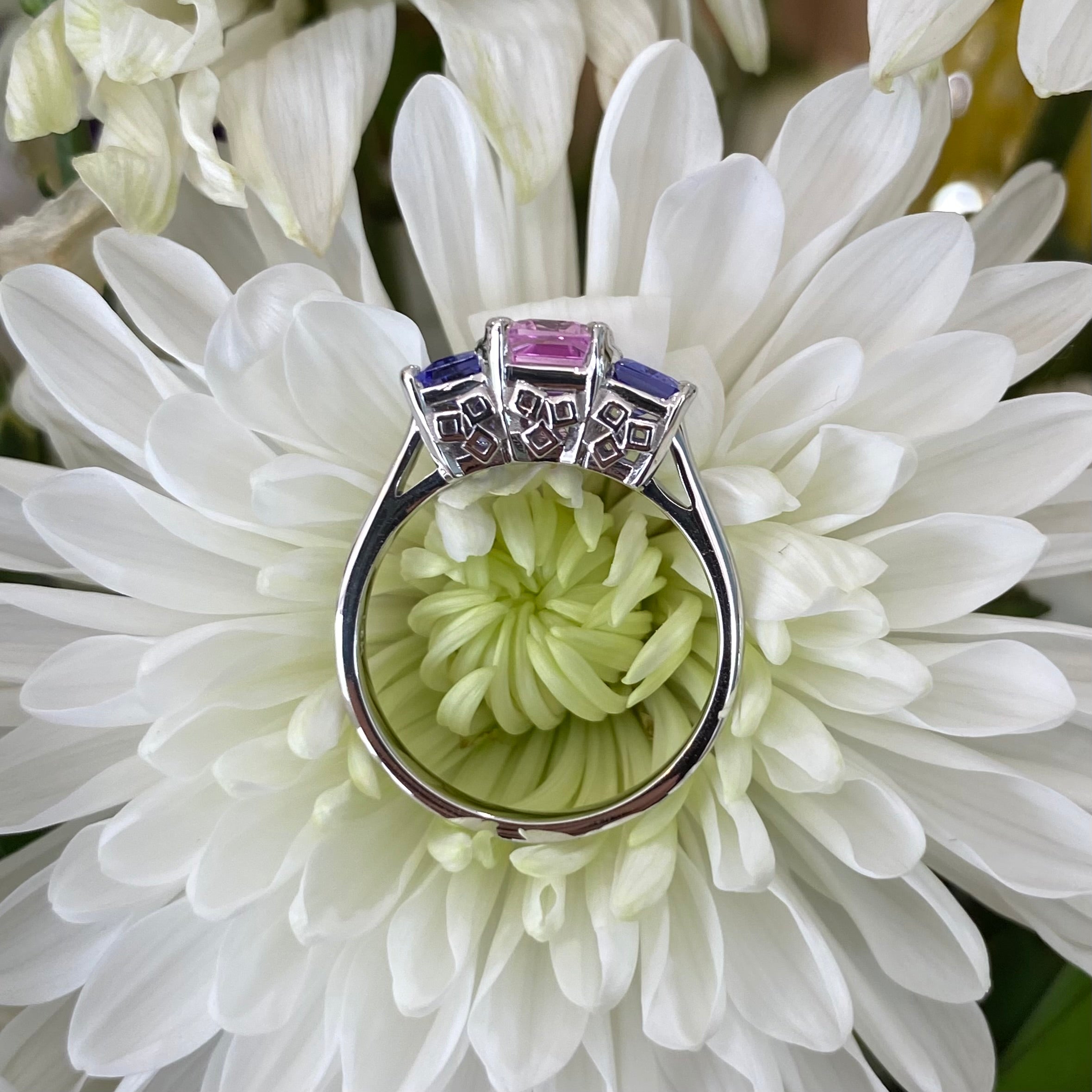 *On the Rocks* Pink Sapphire & Tanzanite Cocktail Ring 🍹