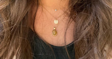 Load image into Gallery viewer, Petite diamond pavé necklace with diamond cut bead chain in yellow gold