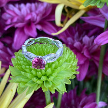 Load image into Gallery viewer, Pink Tourmaline & Diamond Infinity Twist Ring