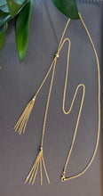 Load image into Gallery viewer, Gutsy Gold Adjustable Tassel Necklace
