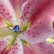 Load image into Gallery viewer, Tanzanite & Diamond Ring set in Rose Gold & Platinum
