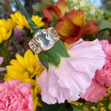 Load image into Gallery viewer, Rock Crystal & 18K Yellow Gold 3 Stone Ring π€