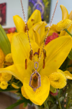 Load image into Gallery viewer, Amethyst Rose Gold Shield Necklace