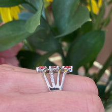 Load image into Gallery viewer, One-of-a-kind Orange Sapphire, Pink Tourmaline & Diamond Ring