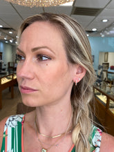 Load image into Gallery viewer, Rose Gold and Diamond Huggie Hoop Earrings