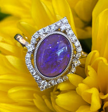 Load image into Gallery viewer, Purple Opal Vintage Inspired Halo Ring