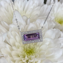Load image into Gallery viewer, Amethyst & Diamond Frame Necklace