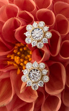 Load image into Gallery viewer, Intricate Diamond Flower Studs