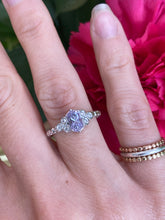 Load image into Gallery viewer, Lavender Sapphire and Round Diamond Ring

