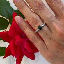 Load image into Gallery viewer, Oval Blue Sapphire & Diamond Engagement Ring