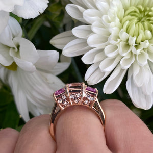 *On The Rocks* Morganite, Pink Sapphire & Diamond Cocktail Ring in Rose Gold 🍹