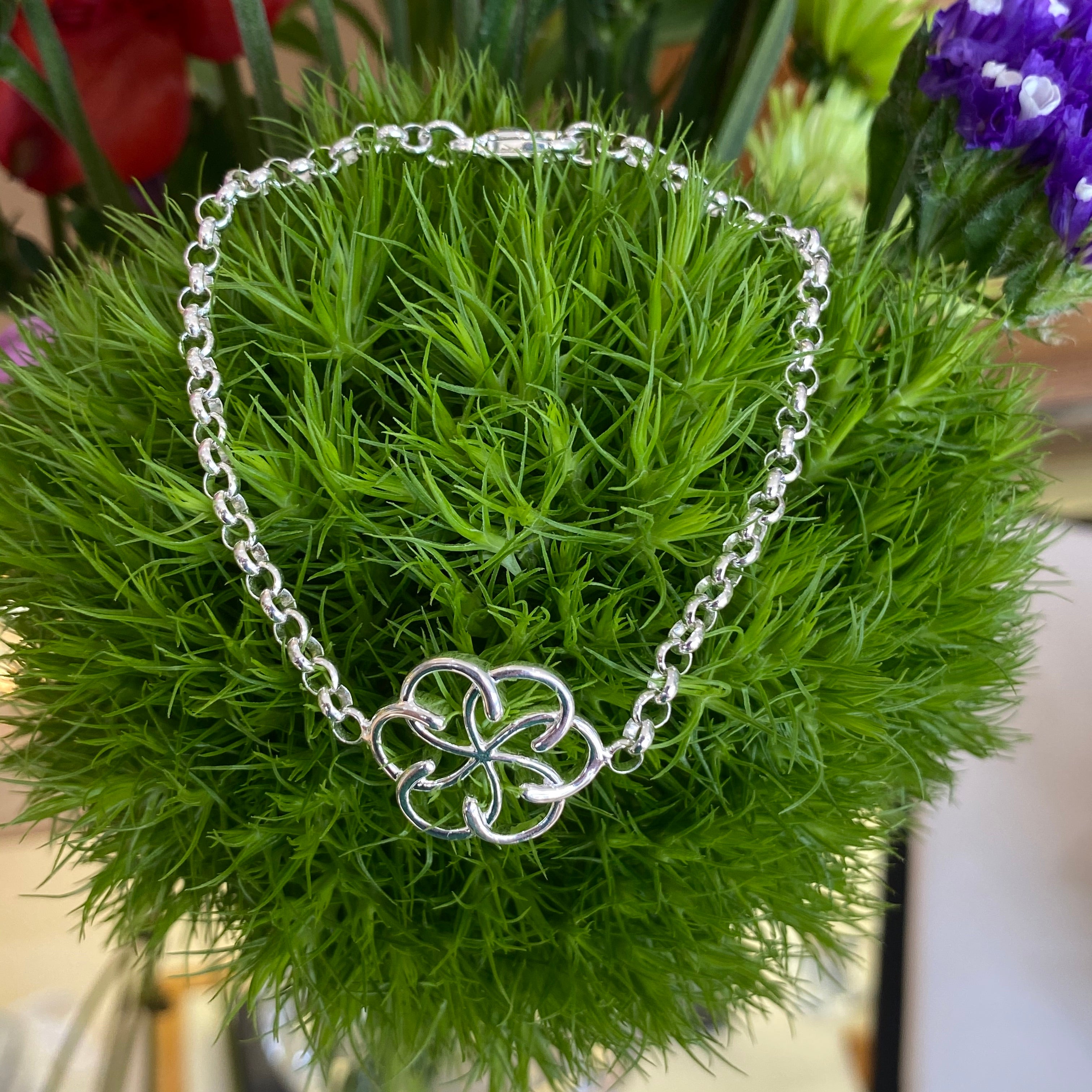 Sterling Silver Single Celtic Knot Link Bracelet