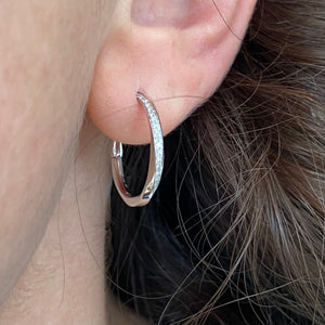 Möbius Diamond Hoop Earrings in White Gold