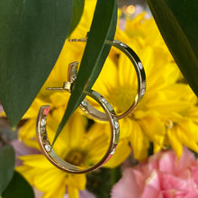 Load image into Gallery viewer, Bold Gold & Diamond Loved Hoops