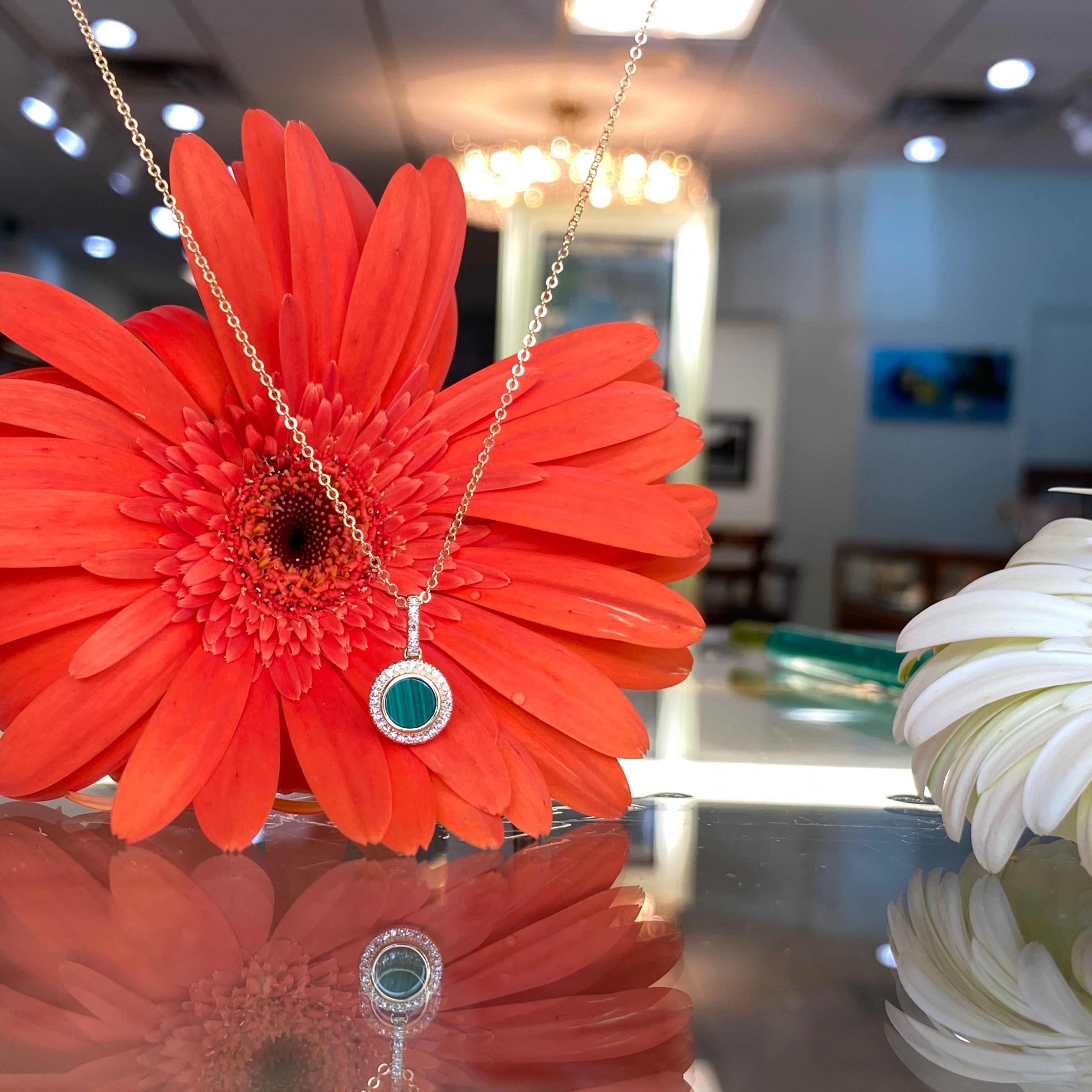 Malachite & Diamond Necklace