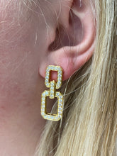 Load image into Gallery viewer, Statement Yellow Gold and Diamond Link Earrings