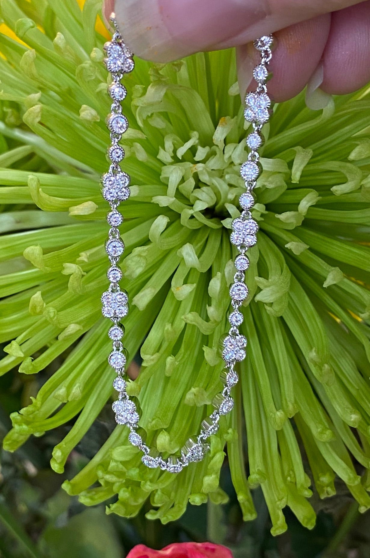Quatrefoil Diamond Line Bracelet